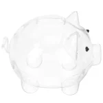 hucha de cerdito transparente