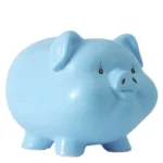 hucha de cerdito azul 20cm