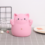 Hucha infantil en forma de gato rosa