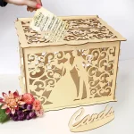 hucha de boda en madera