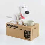 Diseño de perro comiendo monedas