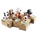 Hucha de perro que come monedas