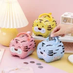 hucha tigre con cerradura para niños