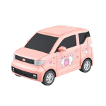 Hucha infantil con forma de coche rosa