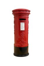 Hucha roja con forma de buzón de correos británico clásico