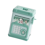 hucha electrónica infantil color verde con diseño de panda y teclado numérico