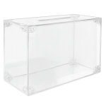 Hucha transparente de acrílico rectangular con ranura superior para insertar dinero