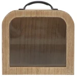 hucha de madera con panel frontal