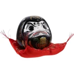 Hucha Daruma japonesa roja con base de tela, símbolo de buena suerte y prosperidad