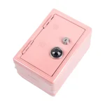 Hucha caja fuerte color rosa