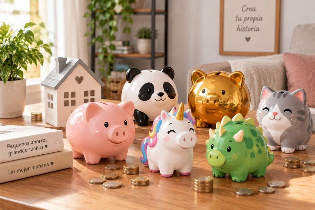Colección de huchas originales de cerdito y animales para niños y adultos